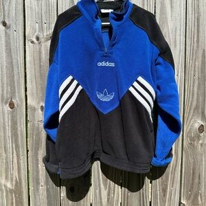 Adidas Blue and Black Pullover Jacket